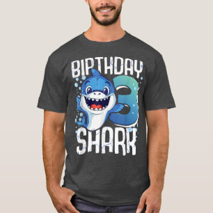 Birthday Shark 3rd Birthday Boy Shark 3 Years  T-Shirt