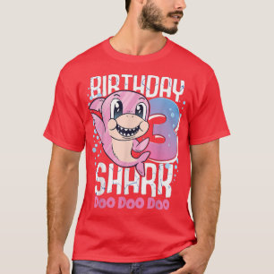 Birthday Shark 3rd Birthday Girl Shark 3 Years  T-Shirt