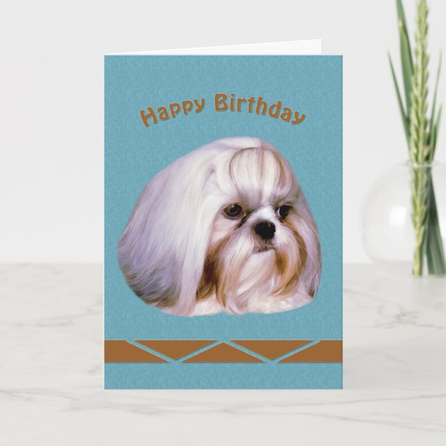 Birthday, Shih Tzu Dog Card (Front)