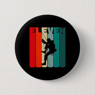 Birthday Shirt 11 Years Climbing 11th Birthday Boy 6 Cm Round Badge