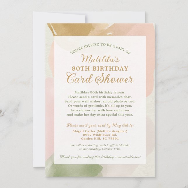 Birthday Shower by Mail 2 Photo Invitation (Front)