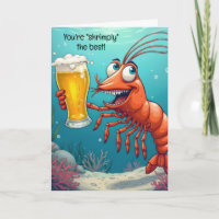 Birthday Shrimp With a Beer
