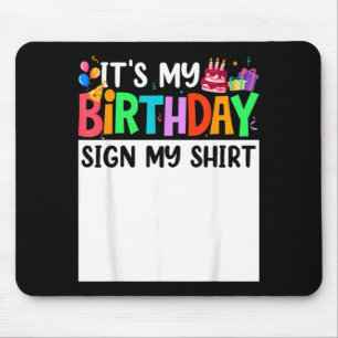 Birthday Sign Shirt Retro Birthday Men Women Kids Mouse Pad