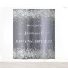 Birthday silver glitter name decoration