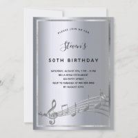 Birthday silver music notes