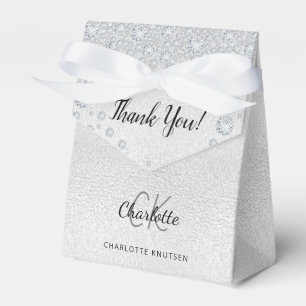 Birthday silver name elegant favour box