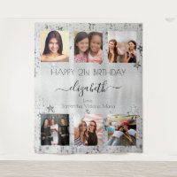 Birthday silver photo collage best friends