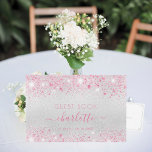 Birthday silver pink name guest book<br><div class="desc">A guestbook for a feminine and glamourous 21st (or any age) birthday party.  A classic faux silver looking background with pink faux sparkles.  Add your name,  age 21/text    Personalise and add your text on the spine.</div>