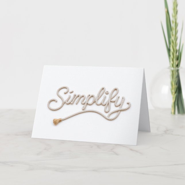 Birthday Simplify Rope Text Card (Front)