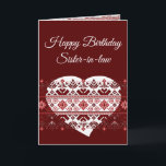 Birthday Sister-in-law Ukrainian Folk Ethnic  Card<br><div class="desc">Ukrainian Folk Ethnic Embroidery Border Traditional Belarusian  Sister-in-law Birthday</div>