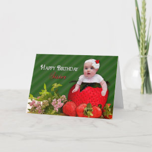 Birthday - Sister - Strawberry Baby Card