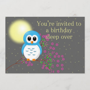 Birthday Sleepover with Owl Card