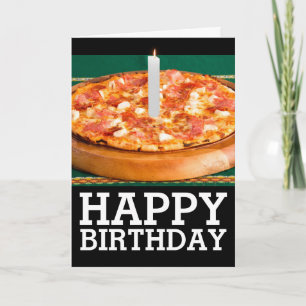 BIRTHDAY SLICE OF PEPPERONI PIZZA CANDLE CARD