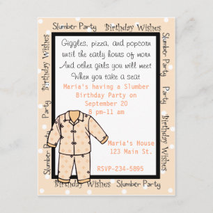 Birthday Slumber Party Invitation