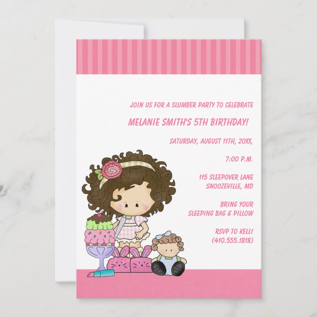 Birthday & Slumber Party Invitations (Front)