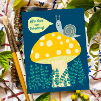 Birthday snail on magical mushrooms