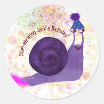 Birthday snail sticker