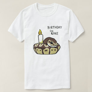 Birthday Snake Cute Ball Python Drawing T-shirt