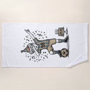 Birthday Soccer Boy Dab Vintage Engraving Shirt_1 Beach Towel