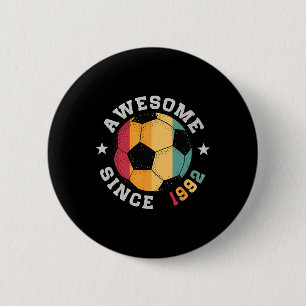 Birthday Soccer Player 33 Year Old Awesome Since 1 6 Cm Round Badge