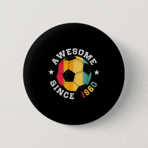 Birthday Soccer Player 66 Year Old Awesome Since 1 6 Cm Round Badge
