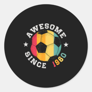 Birthday Soccer Player 66 Year Old Awesome Since 1 Classic Round Sticker
