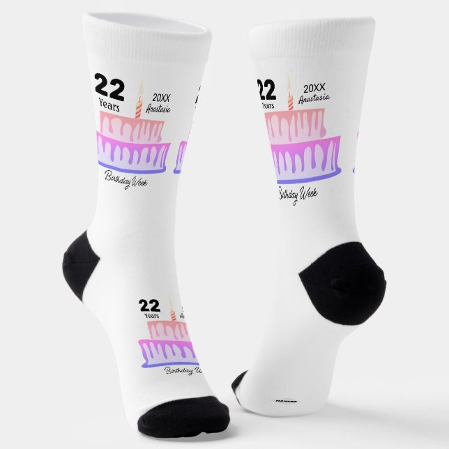 Birthday Socks design HAMbyWG (Angled)