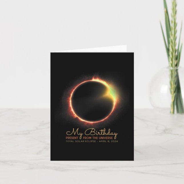 Birthday Solar Eclipse 2024 April 8 Total Eclipse  Card (Front)