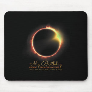 Birthday Solar Eclipse 2024 April 8 Total Eclipse  Mouse Pad