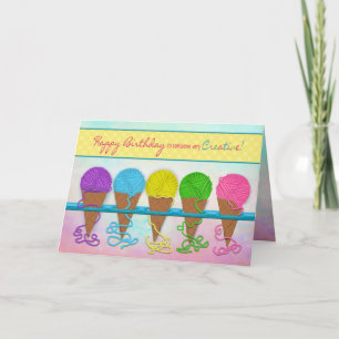 Birthday, Someone Creative, Yarn Cones Card