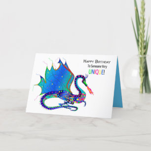 Birthday Someone Unique, Dragon Kaleidoscope Group Card