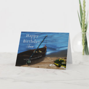 BIRTHDAY - SON - FISHING - LAKE CARD