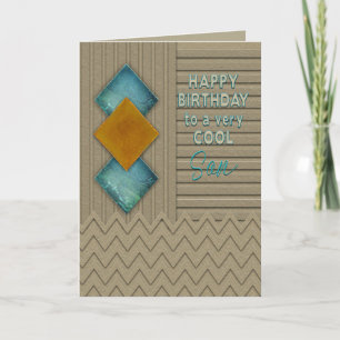 Birthday, Son,  Modern Texture-like Pattern Card