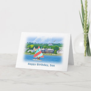 Birthday, Son, Sailboat on a Lake,  Nautical Card