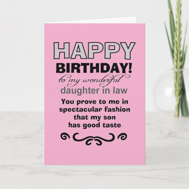 Birthday son's good taste card (Front)