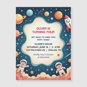 Birthday Space Boy Astronaut Magnetic Card
