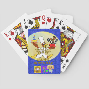 Birthday Spaceship Geometric Playing Cards