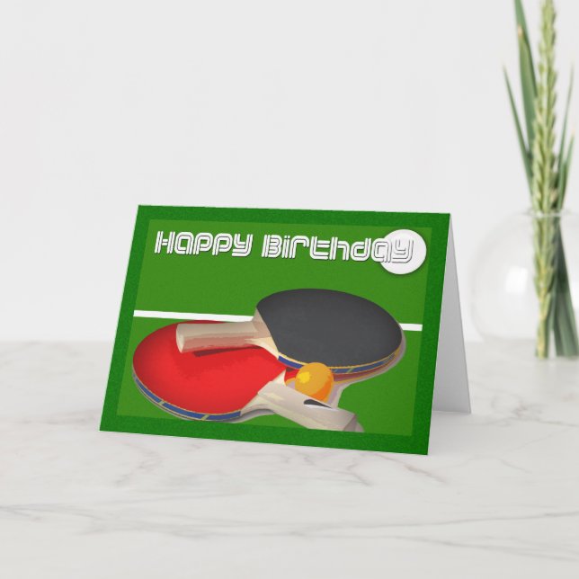 Birthday sport Ping Pong Table Tennis Card (Front)
