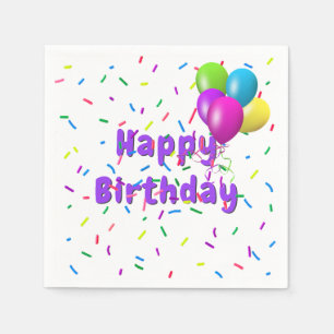 Birthday Sprinkles With Balloons Napkin