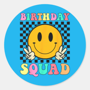 Birthday Squad For Men Women Kids Funny Birthday Classic Round Sticker