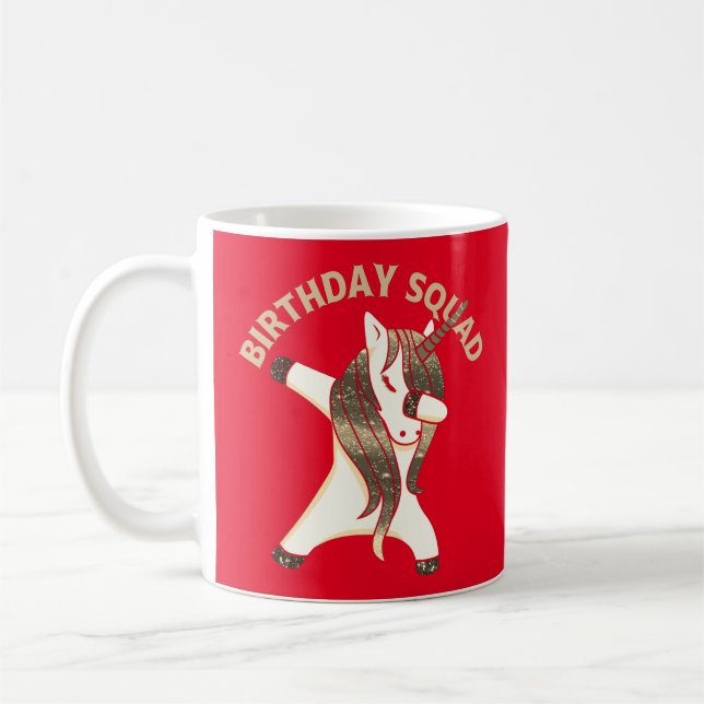 BIRTHDAY SQUAD funny unicorn birthday gift         Coffee Mug (Left)