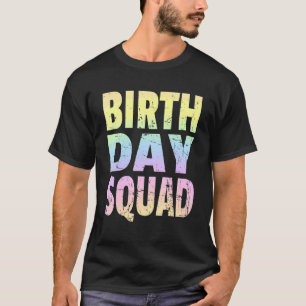Birthday Squad Matching Group Retro Pastel Rainb T-Shirt