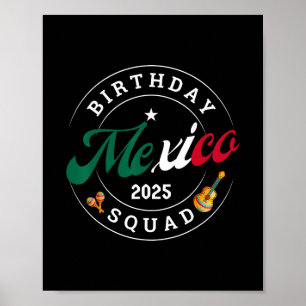 Birthday Squad Mexico 2025 Trip Party Vacation Mat Poster