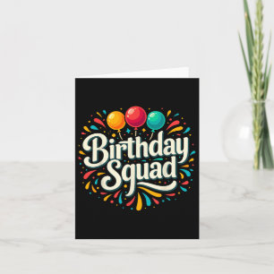 Birthday Squad Party Matching Card