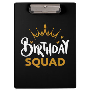 Birthday Squad Party Matching Family Group Funny B Clipboard
