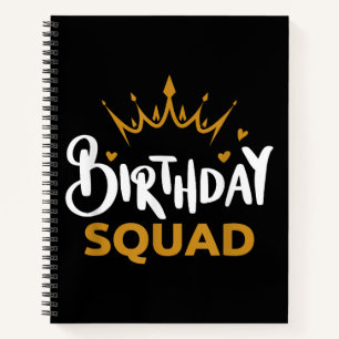 Birthday Squad Party Matching Family Group Funny B Notebook