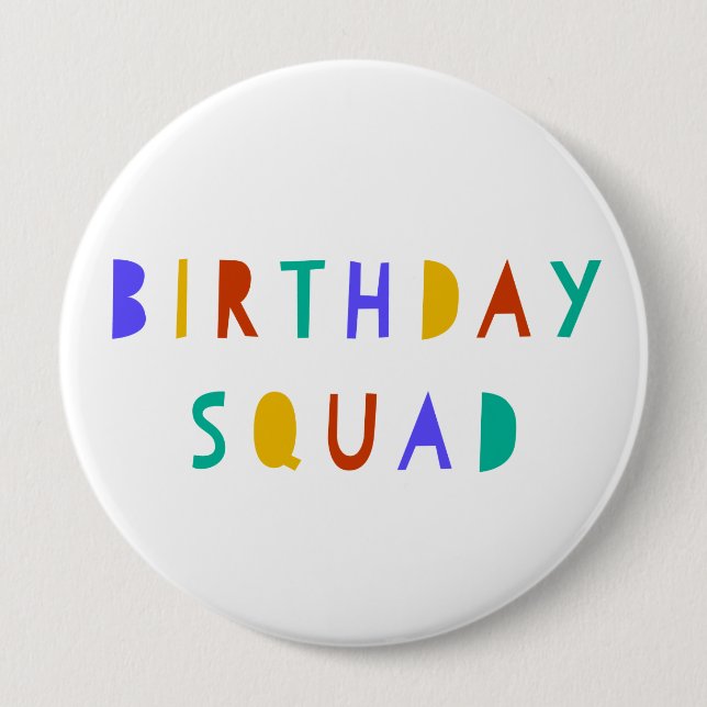 Birthday Squad Pin Badge Kids Party Favor Swag Bag (Front)