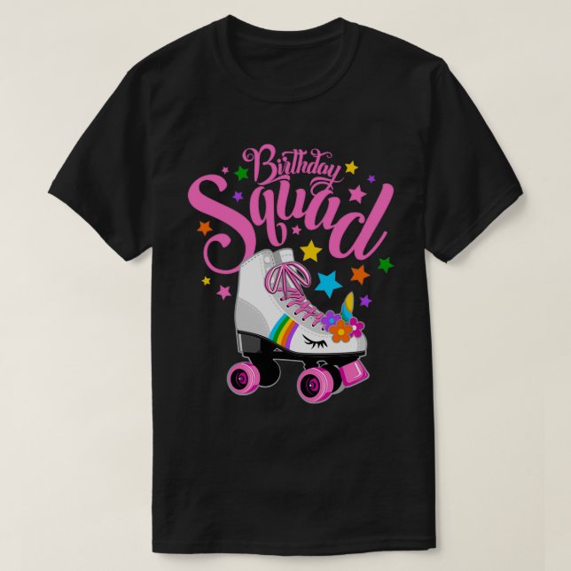 Birthday squad unicorn roller skate T-Shirt (Design Front)