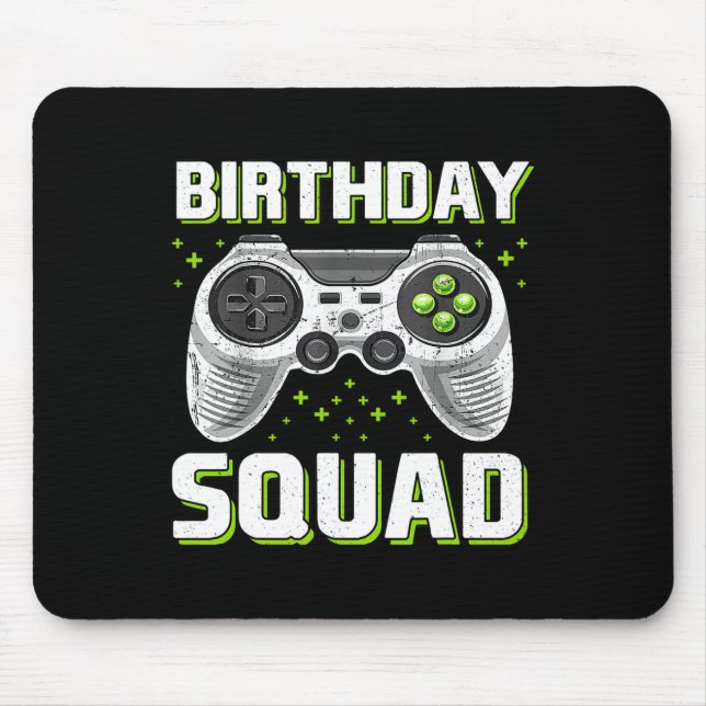 Birthday Squad Video Game Controller For Gamer Boy Mouse Pad (Front)