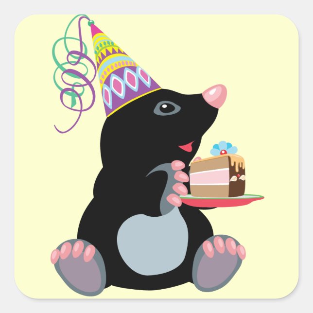 birthday square sticker (Front)